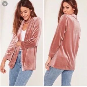 Misguided blush velvet slouchy blazer